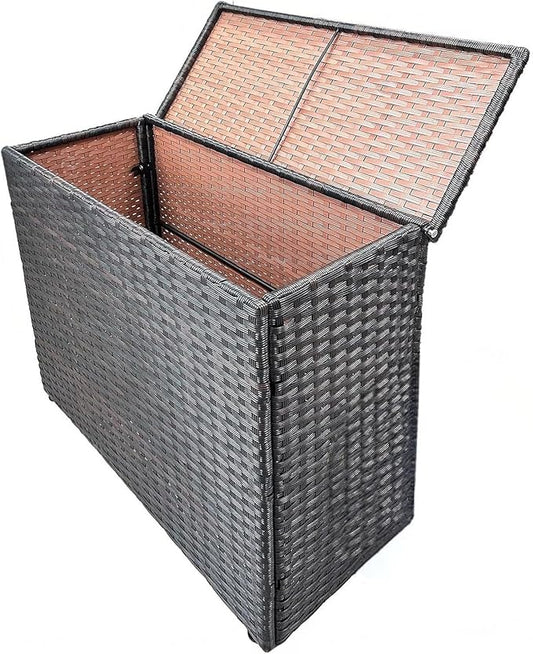 Laundry Hamper Wicker With Lid and Wheels, Collapsible Rattan Clothes Hamper 29 Gal (110 L) Removable Linerdouble Laundry Basket Handwoven for Clothes Storage in Bedroom(Brown)