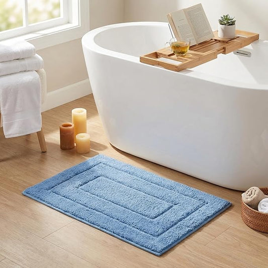 GRANNY SAYS Blue Bathroom Rugs Non Slip, 20" x 32", Bath Rugs for Bath, Bathroom Rugs Washable，Absorbent Bath Mats for Bath Floor, Shower Microfiber Bath Mat for Tub