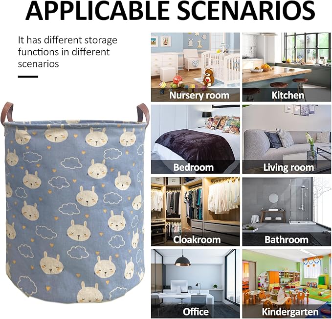 Collapsible Laundry Basket in Bedroom Waterproof Laundry Hamper in Bathroom Large Laundry Bag in College Dormitory Cloakroom Livingroom Nursery Toy Bin (Laundry Hamper-Bedroom-005)