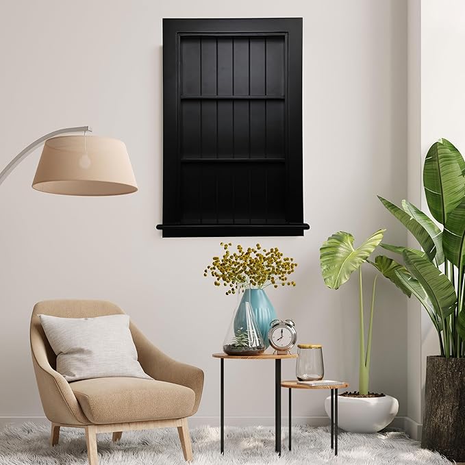 14 x 24 Medicine Cabinet Recessed, Wall Niche, Bathroom Wall Cabinet, 3-Tier, Between Studs Shelving for Drywall, Black