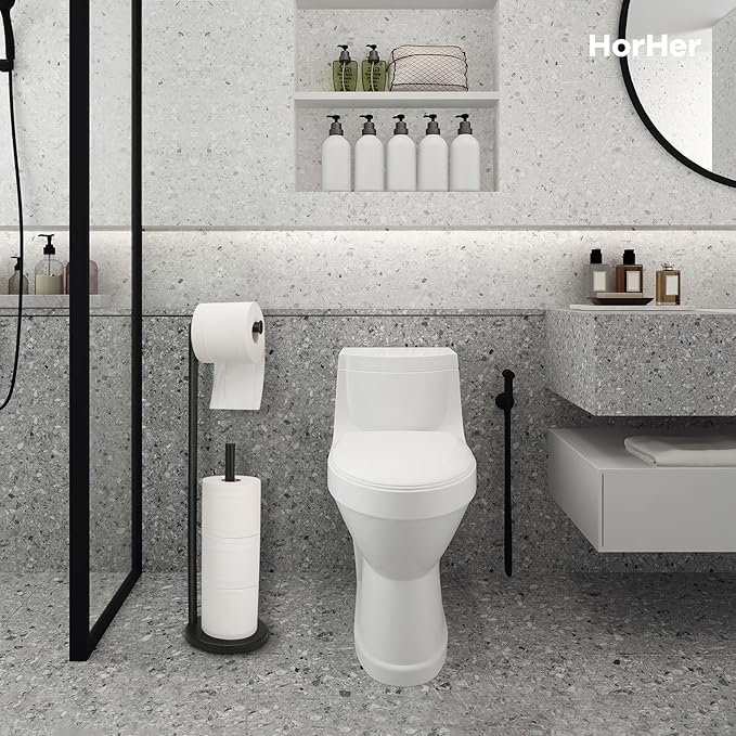 Toilet Paper Holder Stand, Toilet Paper Holder Free Standing, Toilet Paper Stand, Black Galaxy Toilet Paper Storage, Rustproof Bathroom Toilet Paper Holders for 4 Rolls