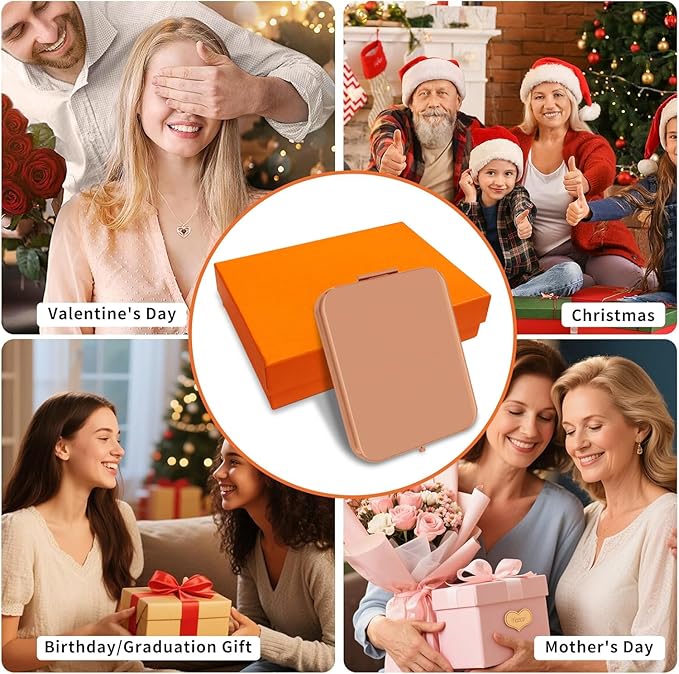 Daughter Birthday Gift Lighted Compact Mirror from Mom Dad, to My Daughter Rechargeable Travel Makeup Mirror with Light, Unique Daughter Gift for Girls Women Graduation Mother's Day Rose Gold