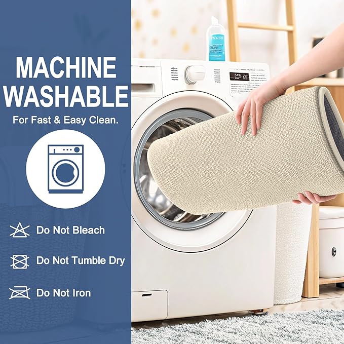OLANLY Thick Memory Foam Bath Mat Rug 70x24, Extra Soft Absorbent Bathroom Rug, Quick Dry Bath Mats, Non-Slip, Machine Washable Carpet for Bathroom, Tub and Shower, Home Decor Accessories, Sand