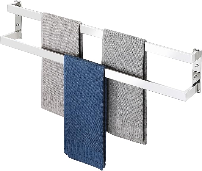 Alise Double Towel Bar, 32" Towel Racks for Bathroom Wall Mounted SUS304 Stainless Steel, Quick Drying Bathroom Towel Holder, Long Heavy Duty Towel Hanger, Polished Chrome