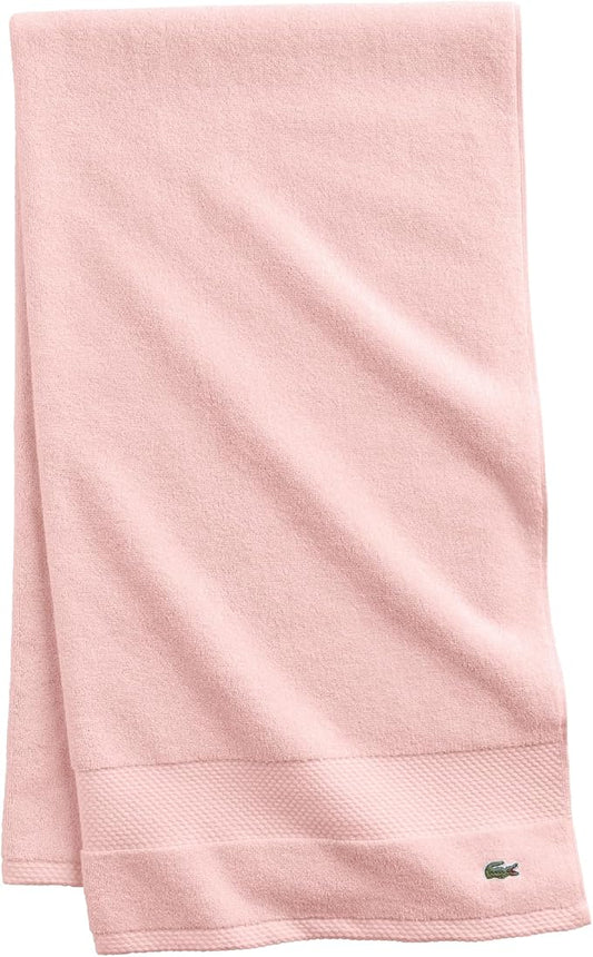 Lacoste Heritage 100% Supima Cotton Bath Towel, Light Pink, 30" x 54" – Highly Absorbent & Quick Drying, Premium Super Soft Bath Towel, Bathroom Essential, Gift for All Occasions, Machine Washable