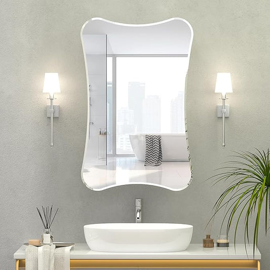 20x30 Beveled Edge Medicine Cabinet with Mirror,Frameless Mirrored Medicine Cabinets for Bathroom,Mirrored Medicine Cabinet Wall Mounted,Surface Mount Bathroom Vanity Mirror with Storage