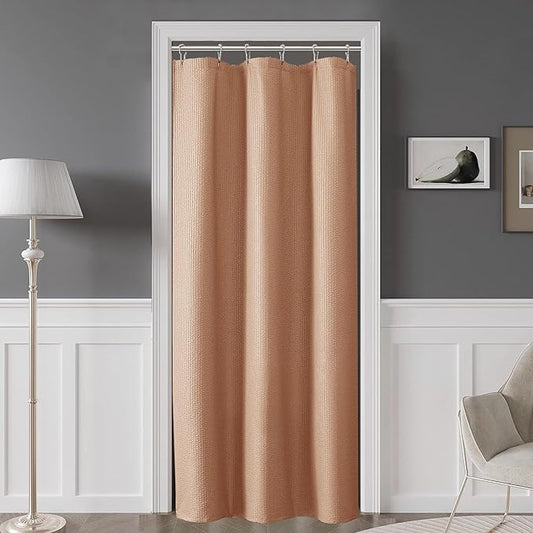 OVZME Small Stall Shower Curtain - Embossed Textured Bathroom Curtain, 36 x 72 Shower Curtain for RV Camper, Machine Washable Water Resistance, Coral