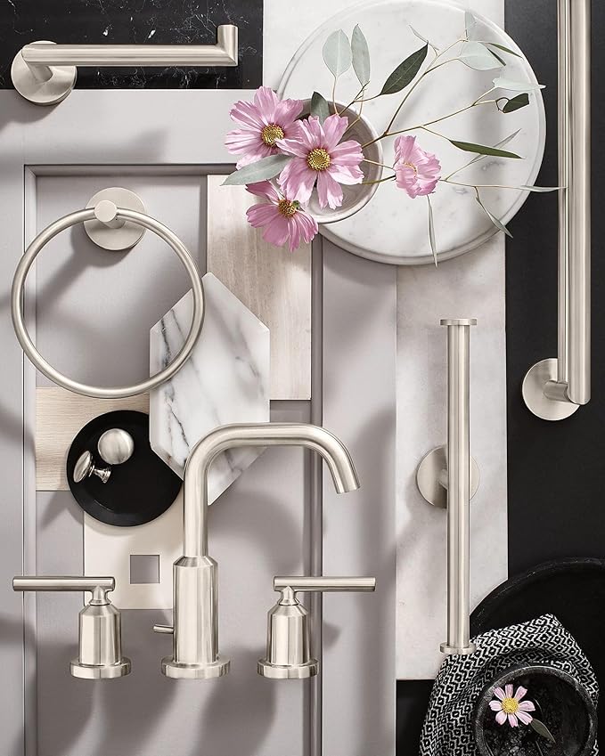 Moen Y5785BN Modern Bathroom Hand Towel Ring, Brushed Nickel