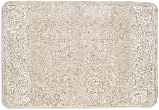 Zahari Home Rose Vine Bathroom Rug Luxury Bath Rug Washable Beautiful Shower Mat Unique Design Stylish Beige Bath Bath Rug Shower Tub Decor