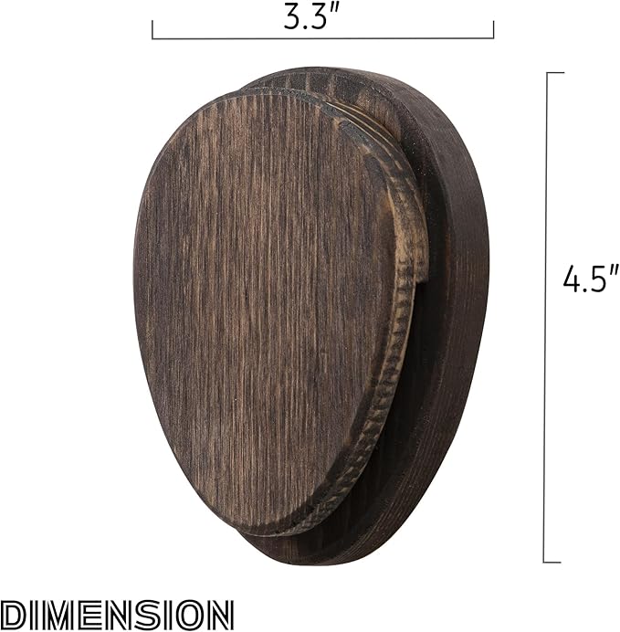 Besuerte Magic Marble Wood Towel Holder - Set of 2 Kitchen Hand Towel Holder Adhesive - Wall Mount Wood Towel Rack - Bathroom Hooks, Quick Drying, Nut Brown