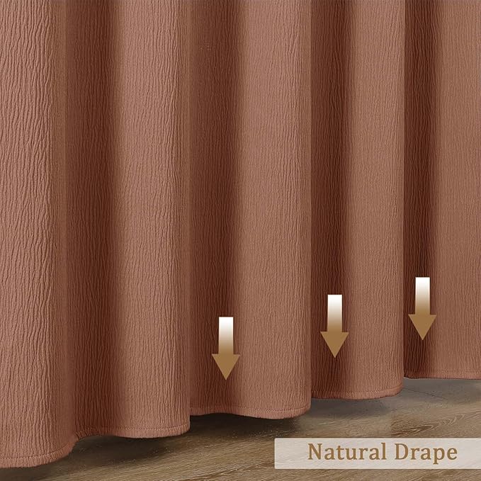 Aiyufeng 3D Textured Terracotta Shower Curtain for Bathroom, Fabric Shower Curtain Soft Cloth & Hotel Spa Quality, Luxury Boho Bathroom Curtains, Machine Washable, Terracotta, 72x72 Inches