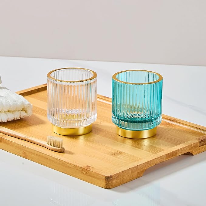 Makeup Brush Holder Organizer,Toothbrush Holders,Desk Pen Pencil Holder,Multifunctional Vintage Glass Brush Cup???S/White/A3-14-US???