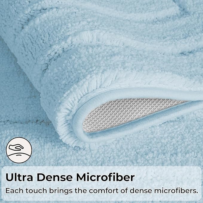 GRANNY SAYS Bathroom Rugs Non Slip, 24" x 36", Bath Rugs for Bathroom Washable, Bath Mats for Floor, Microfiber Bath Mat for Tub, Absorbent Bath Rugs for Shower Room, Pearl White