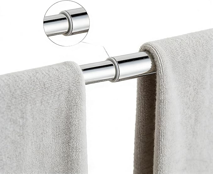 Crystal Bathroom Accessories,Chrome Towel Bar Set Adjustable,Polished Silver Toilet Paper Holder Towel Ring Coat Hooks Bathroom Hardware 4 Pieces Wall Mounted