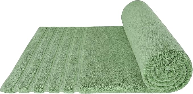 American Soft Linen 35x70 Jumbo Large Bath Towel, 600 GSM 100% Cotton Turkish Bath Sheet, Oversized Luxury Bath Towel for Bathroom Beach and Pool, Sage Green