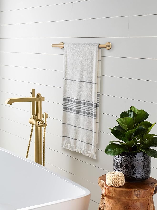 Amerock BH26543CZ | Champagne Bronze Towel Bar | 18 in (457 mm) Towel Rack | Arrondi | Bathroom Towel Holder | Bathroom Hardware | Bath Accessories