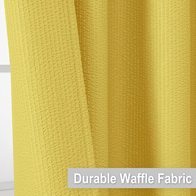 OVZME Berry Cute Shower Curtain, Embossed Textured Fabric Shower Curtain for Bathroom - Soft Cloth & Hotel Spa Luxury, Water Repellent, Machine Washable Shower Curtain, 72X72, Lemon Yellow