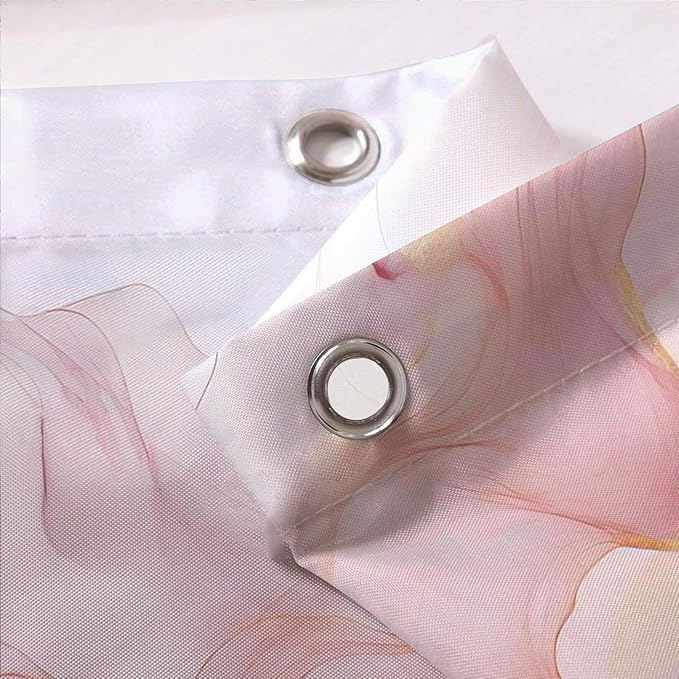 Marble Shower Curtain Abstract Pink White Gold Black Ink Ombre,Morden Fabric Shower Curtains for Bathroom Decor 72x72 Inch