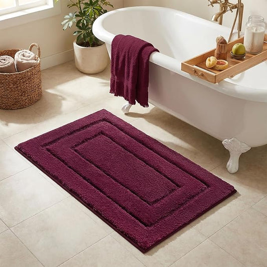 GRANNY SAYS Bathroom Rugs Non Slip, 24"x 36", Bath Rugs for Bathroom Washable, Bath Mats for Floor, Microfiber Bath Mat for Tub, Absorbent Bath Rugs for Shower Room, Strawberry Red