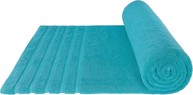 American Soft Linen 35x70 Jumbo Large Bath Towel, 600 GSM 100% Cotton Turkish Bath Sheet, Oversized Luxury Bath Towel for Bathroom Beach and Pool, Aqua Blue