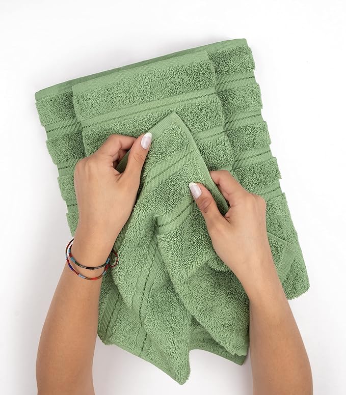 American Soft Linen 35x70 Jumbo Large Bath Towel, 600 GSM 100% Cotton Turkish Bath Sheet, Oversized Luxury Bath Towel for Bathroom Beach and Pool, Sage Green