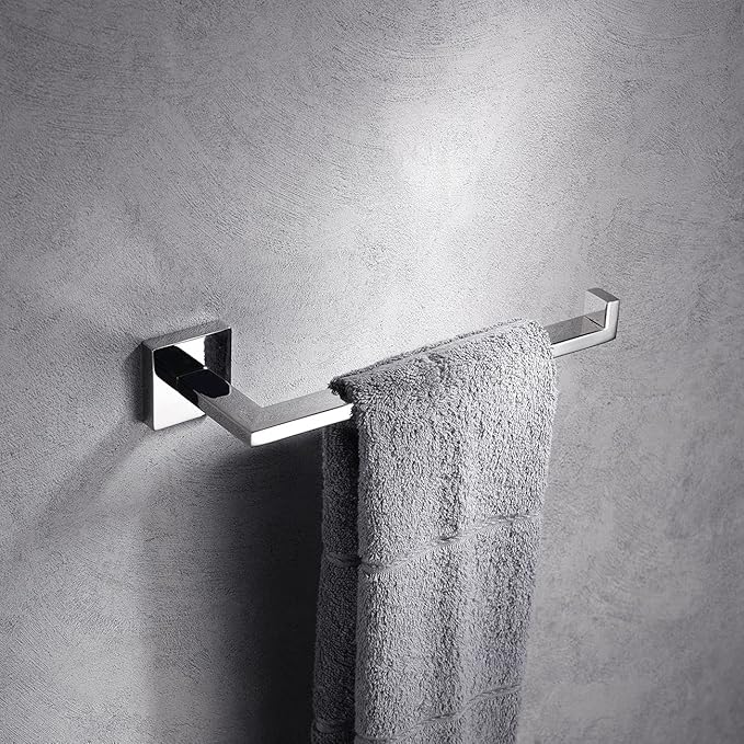 Miyili Towel Ring Bathroom Hand Towel Holder Square Style Towel Rack Wall Mounted Polished Stainless Steel, D06C