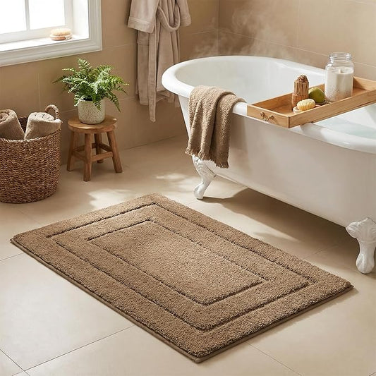 GRANNY SAYS Bathroom Rugs and Mats, 20" x 32" Non-Slip Bath Mat for Bathroom, Super Soft Absorbent Microfiber Bath Rug, Machine Washable and Dry, Champagne Rug for Shower, Tub and Bath Floor