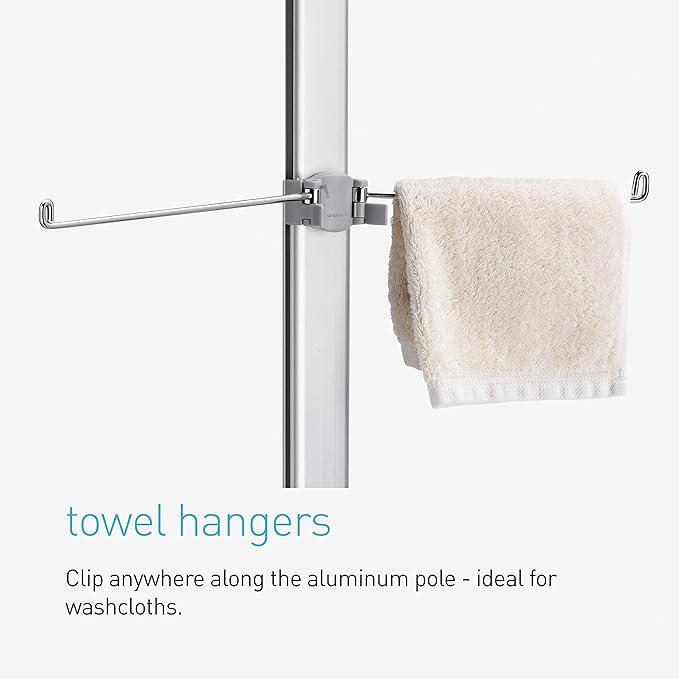 simplehuman 9' Tension Pole Shower Caddy, Stainless Steel and Anodized Aluminum