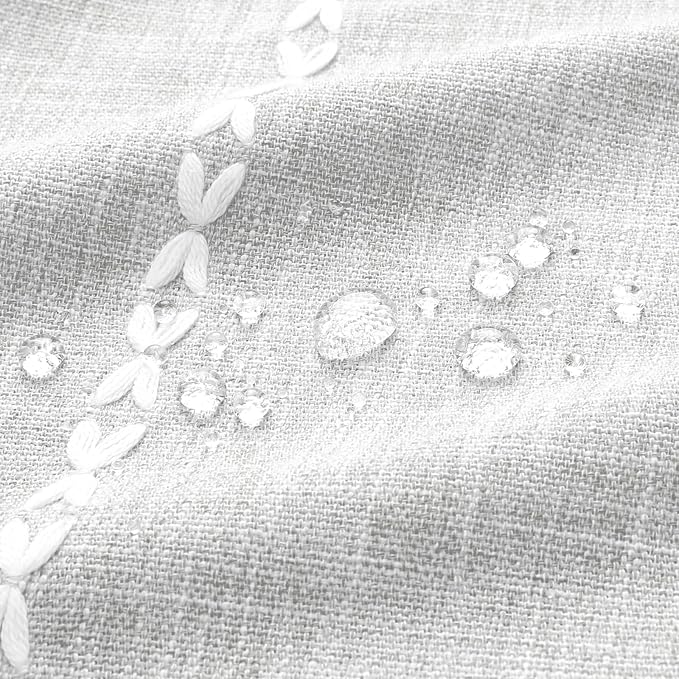 MitoVilla Boho Farmhouse Shower Curtains for Modern Farmhouse Bathroom Decor, Grey Country Thick Polyester Linen Fabric Shower Curtain, Rustic Tassel Cloth Shower Curtain, 72 x 72, Light Grey