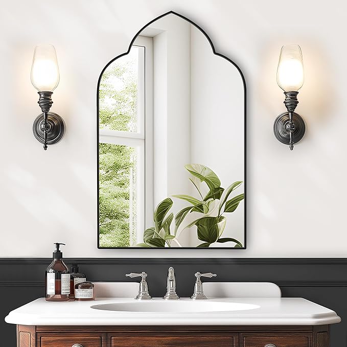 SogesHome Medicine Cabinet with Mirror, Magic Mirror with Cabinet 2 Shelves, Wall Mount/Recessed Mirror with Medicine Storage, Perfect for Bathroom and Home Decor, Black