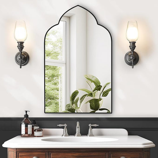 SogesHome Medicine Cabinet with Mirror, Magic Mirror with Cabinet 2 Shelves, Wall Mount/Recessed Mirror with Medicine Storage, Perfect for Bathroom and Home Decor, Black