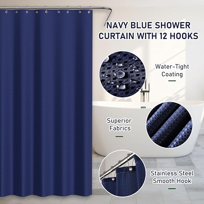 Bathroom Accessory Set - Bathroom Set, 12PC Bathroom Accessories Set, Blue Bathroom Accessories Set, Mini Trash Can, Toilet Brush, Trash Can & Soap Dispenser