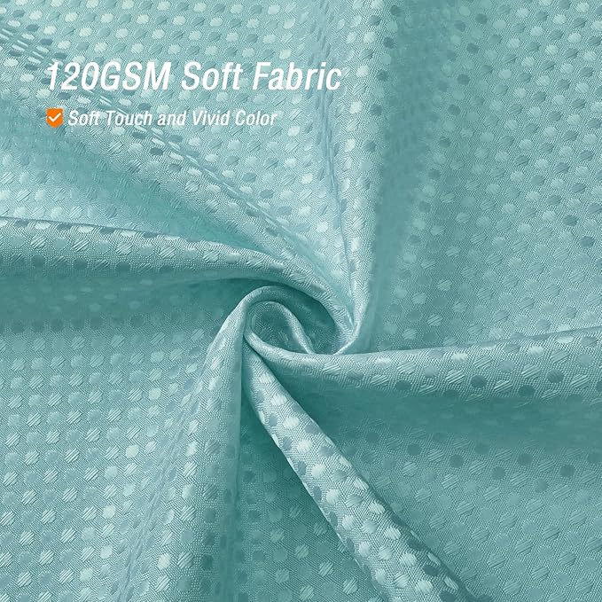 Gibelle Long Shower Curtain 72 x 78, Tall Waffle Weave Textured Fabric Shower Curtain for Bathroom, Water Repellent, Machine Washable, Teal