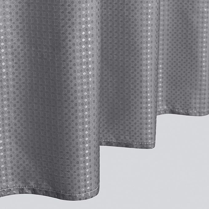 Mrs.Naturall Grey and White Shower Curtain,Ombre Washable Cloth Fabric Silver Light Gray Shower Curtains for Bathroom,72 Inch