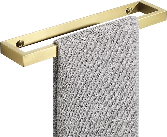 Alise Hand Towel Holder,12 Inch Self Adhesive Towel Bar for Bathroom,Towel Racks for Lavatory,Wall Mount Towel Hanger,SUS304 Stainless Steel Towel Rail,Brushed Gold