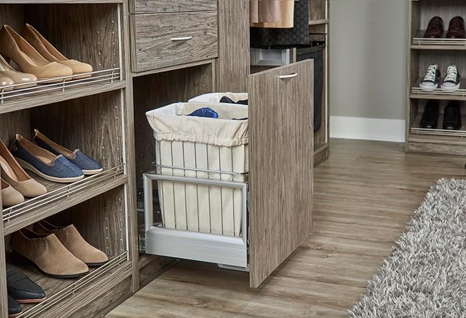 REV-A-SHELF Steel Wire Pullout Hamper for Vanity/Closet Applications w/Soft/Open Close