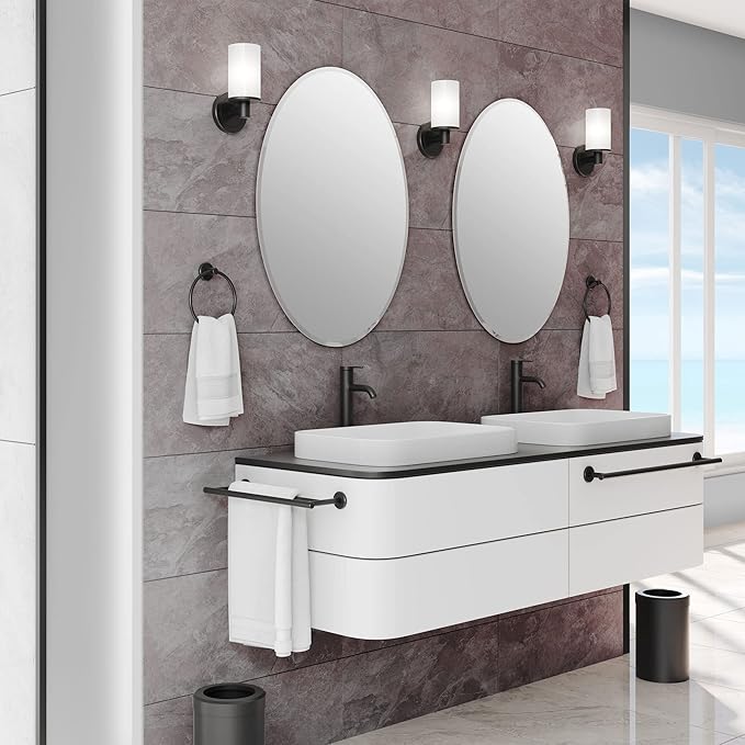 Gatco 4240MX Latitude II 24-Inch Towel Bar, Wall Mounted Bathroom Towel Holder, Matte Black