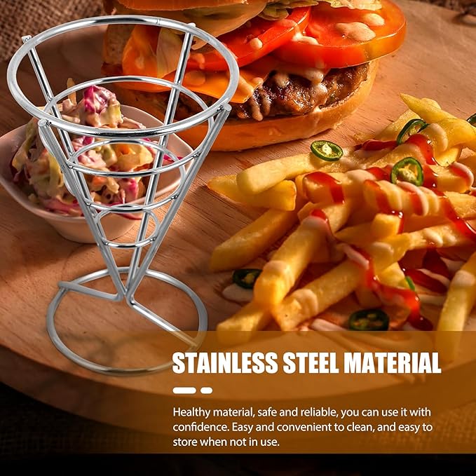 Glass Shelf for Bathroom ，Glass Aluminum，French Fries Stand Pot Potato Chip Holder Display Basket Kitchen