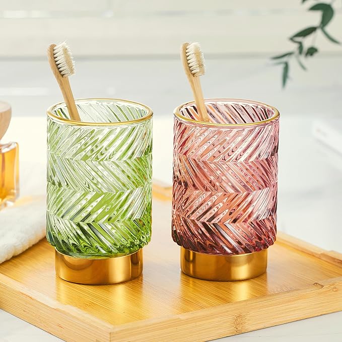 Makeup Brush Holder Organizer,Toothbrush Holders,Desk Pen Pencil Holder,Multifunctional Vintage Glass Brush Cup???A40-1-US???