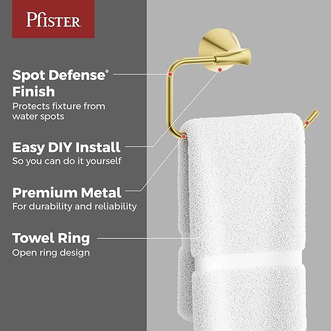 Pfister Willa Towel Hook, Bathroom Towel & Robe Hook, Wall-Mounted, Screw-in, Matte Black Finish, BRHWLL0B