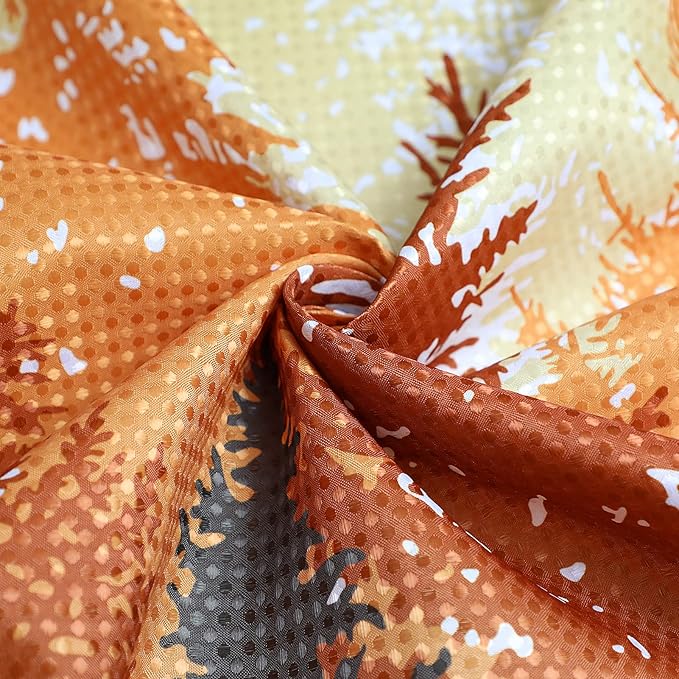 Hokibero Extra Long Shower Curtains 84 Length Forest Ombre Mountain Nature Water Repellent Shower Curtain for Hotel Style Decorative Bathroom Curtains, Autumn Yellow