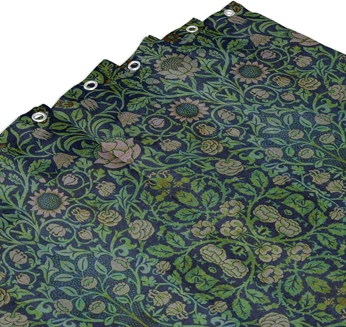 William Morris Original Design Vintage Shower Curtain Furniture Bathroom Fabric Decorations Washable Shower Curtain with Hooks 72x72 Inches(183x183cm), Style-9