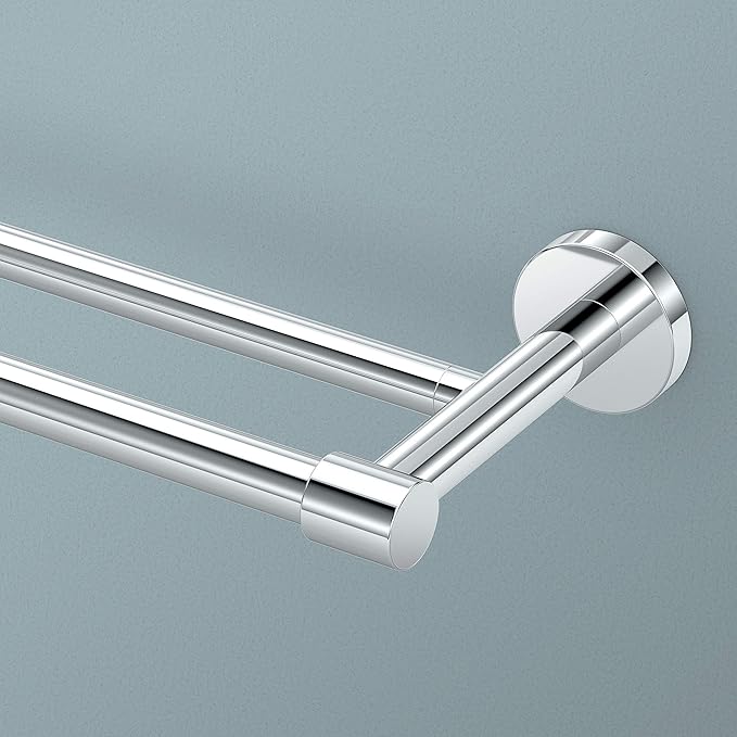 Gatco 4664 Reveal 24" Double Towel Bar, Chrome | Wall Mounted Bathroom Double Towel Holder | Towel Rack for Bathroom