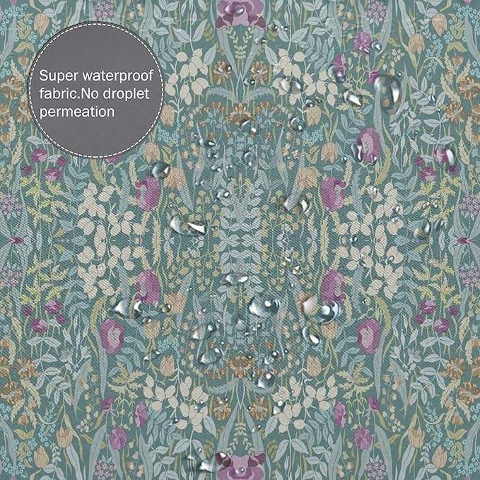 Vintage Botanical Shower Curtain William Morris Designs Green Jungle Fruit Print Shower Curtain Set Polyester Interior Waterproof Shower Curtain with 12 Hooks 66x72 Inches(168x183cm)