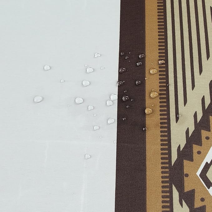 Long Fabric Shower Curtain, Beige and Brown Cream and Tan Neutral Shower Curtains for Bathroom, Waterproof Bathroom Curtains, 72" W x 78" H