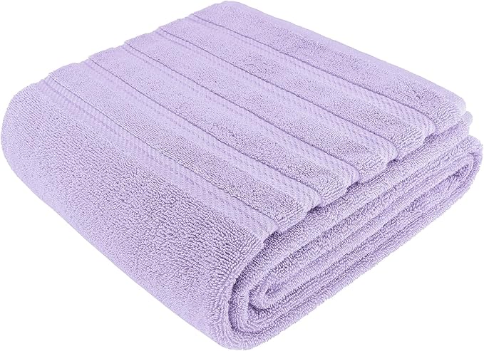 American Soft Linen 35x70 Jumbo Large Bath Towel, 600 GSM 100% Cotton Turkish Bath Sheet, Oversized Luxury Bath Towel for Bathroom Beach and Pool, Lilac