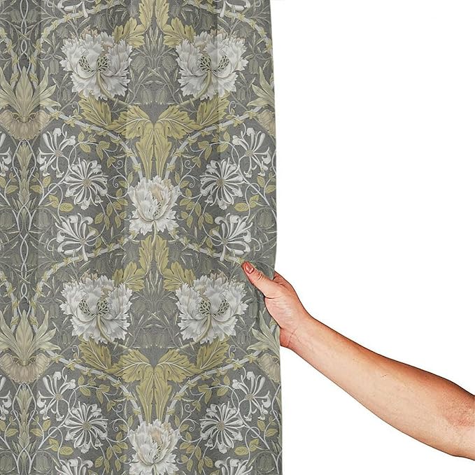 Retro Flower Shower Curtains William Morris Vintage Country Boho Flower Art Print Shower Curtains 66""×72"" Inch, Style-4