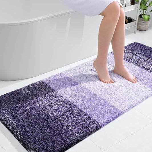 OLANLY Bathroom Rugs Mat 50x30, Extra Soft Absorbent Microfiber Bath Rugs, Rubber Backing, Quick Dry, Machine Washable Bath Mats for Bathroom Floor, Tub and Shower, Home Decor Accessories, Violet