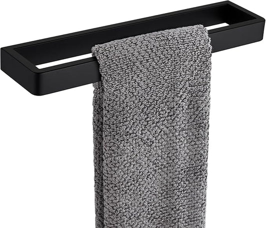 APLusee Matte Black Towel Bar, 304 Stainless Steel Towel Rack, Wall Mounted