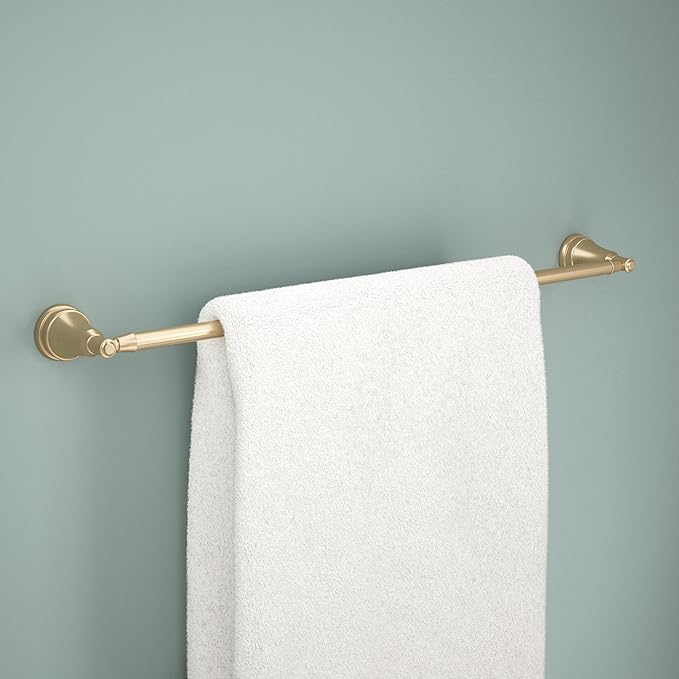 Delta Mylan (1-Pack) 18'' w/ 6" Extender Towel Rack for Bathroom Champagne Bronze Extendable 18-24" Towel Bar for Bathroom Wall Towel Holder Rod Wall Mounted MYN18-CZ